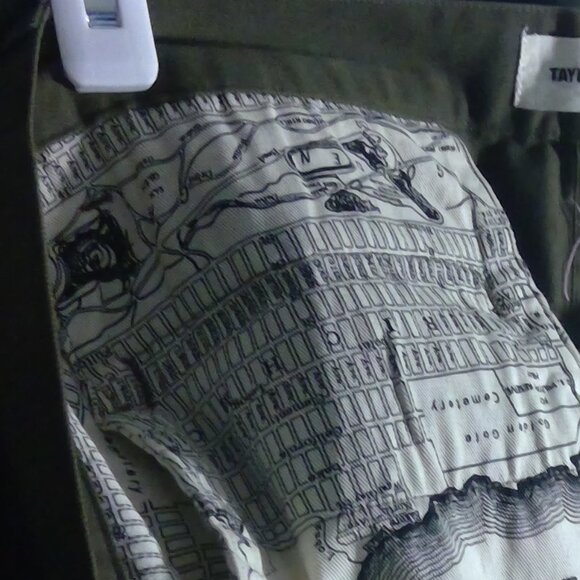 TAYLOR STITCH green Unisex 34" Cotton Button Trousers 35" inseam Pants Pockets - Picture 5 of 14